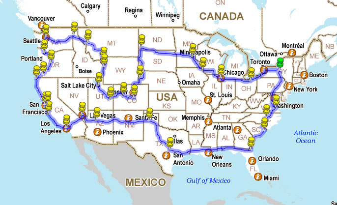 Journey route map